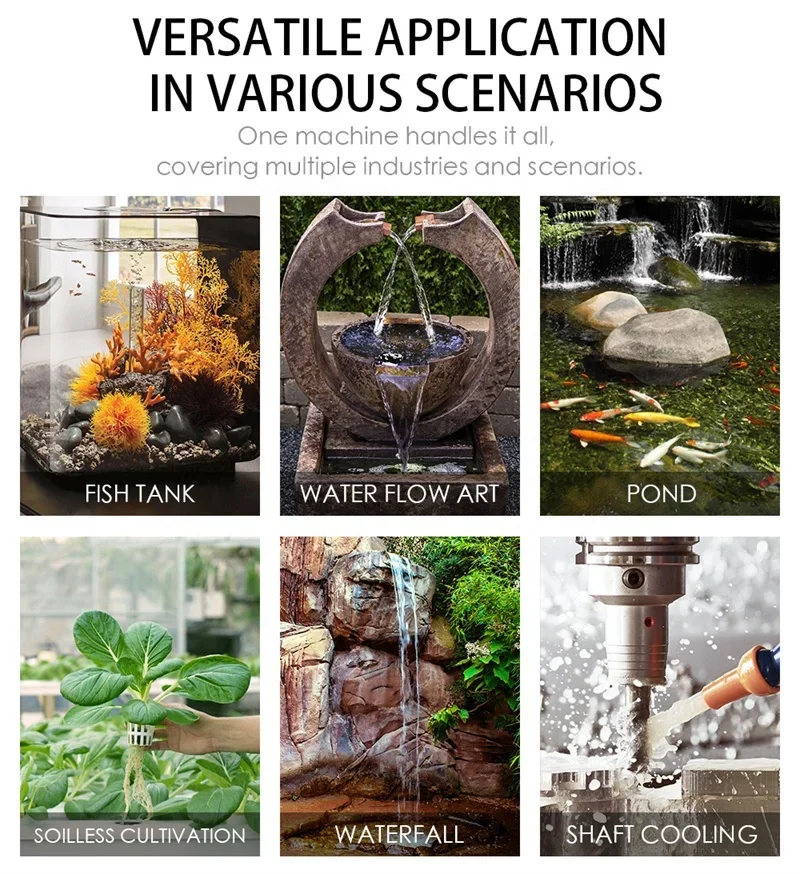 Submersible pump for aquarium hydroponic fountain fish tank