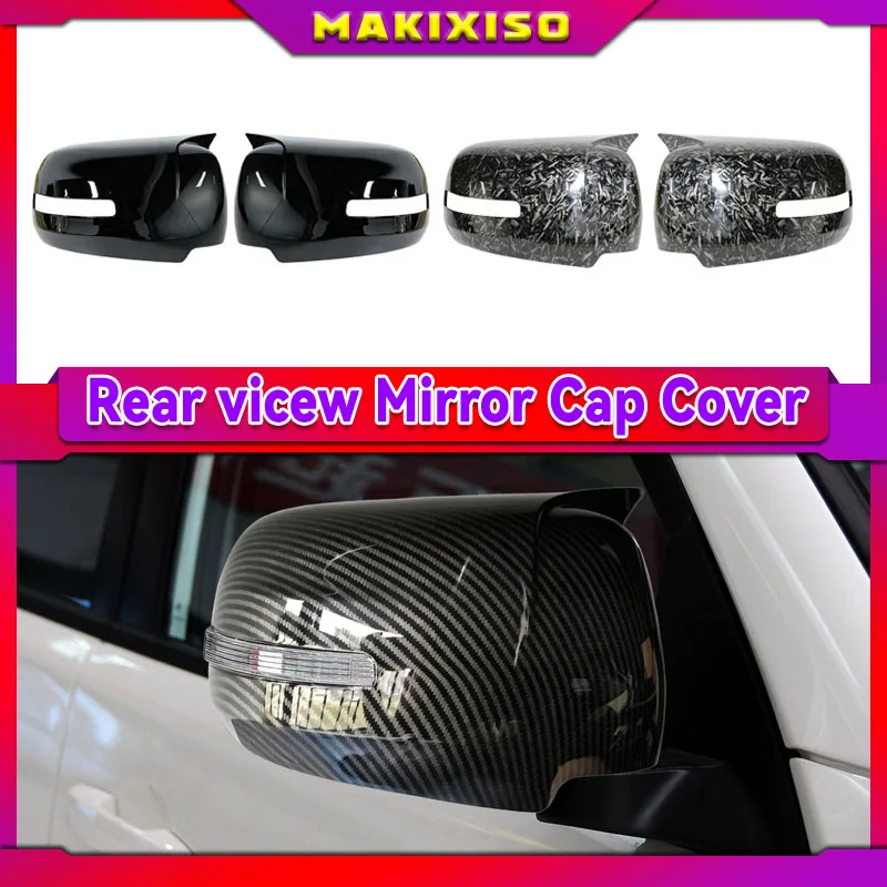 For Mitsu Pajero Sport 2009 2010 2011 2012-2014 ABS Car Rearview Side Mirror Cover Wing Cap Exterior Door Trim Adhesive Sticker