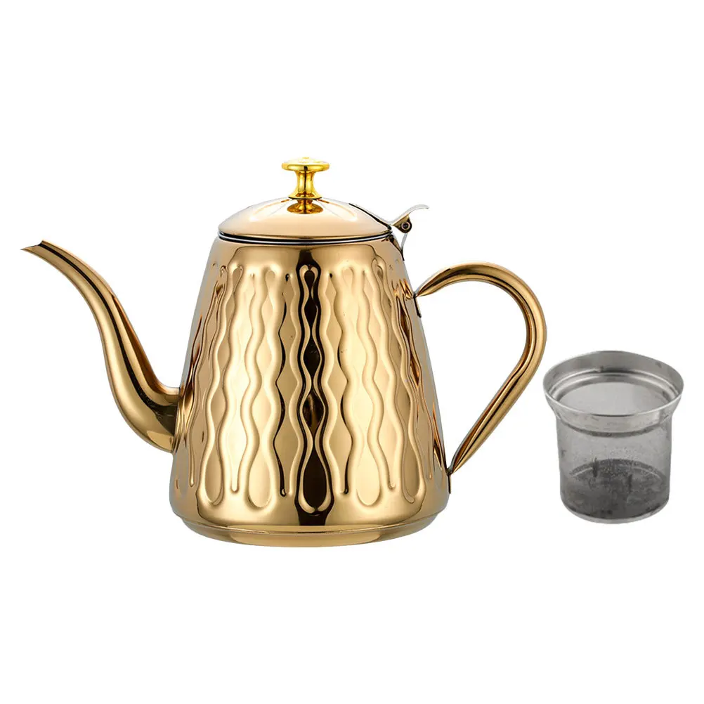 

Stainless Steel Tea Pot With Strainer Portable Metal Teapot For Home Office Kitchen Use Tea Kettle With Handle Travel