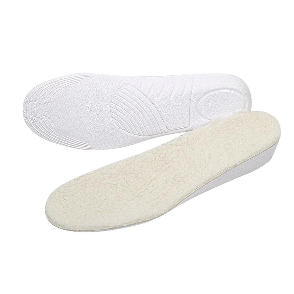 1 زوج النعال الصوف الدافئة 2.5 سنتيمتر الارتفاع زيادة منصات الأحذية أطول وسادة عدم الانزلاق رفع مريحة للرجال النساء أداة العناية بالقدم #4