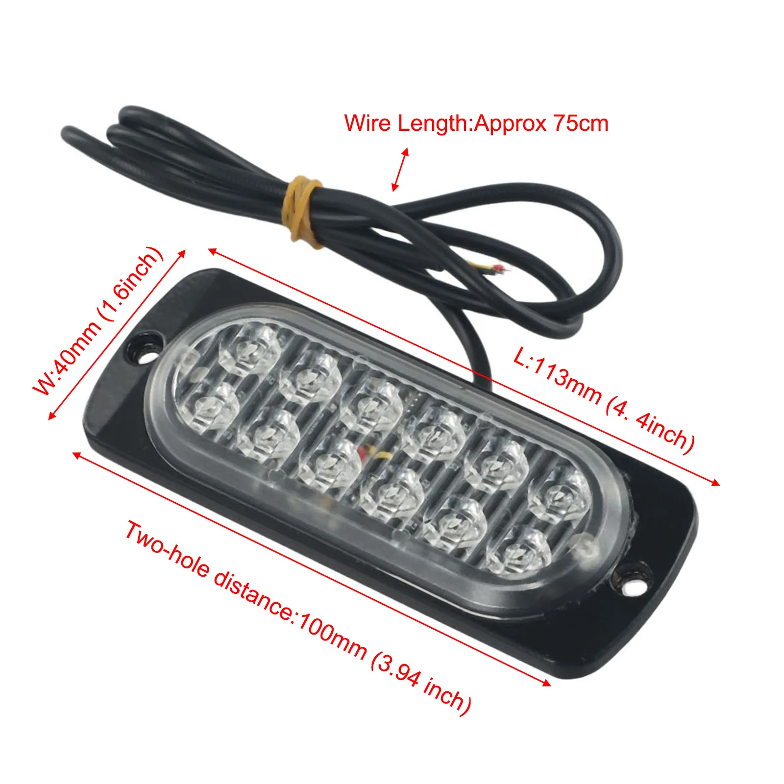 

Bar Flash Light Beacon Car Flashing Hazard Lamp Red Strobe Truck 12LED 12V-24V Accessories 6000-7000K Practical