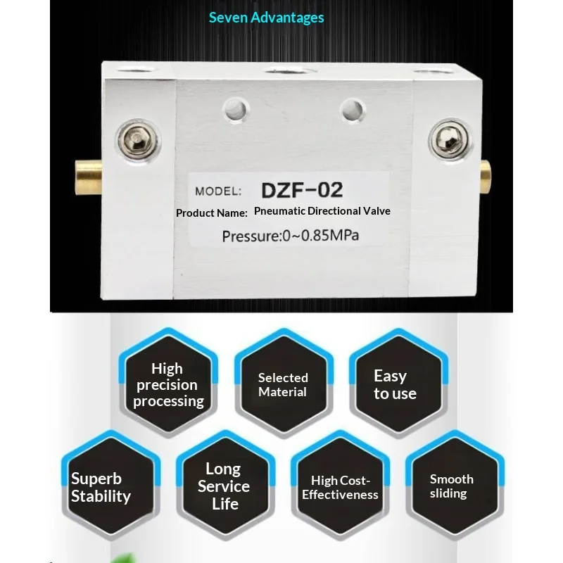 ZDV-08 Pneumatic 2-Position 5-Way Reversing Valve Speed Control Air Cylinder Switch