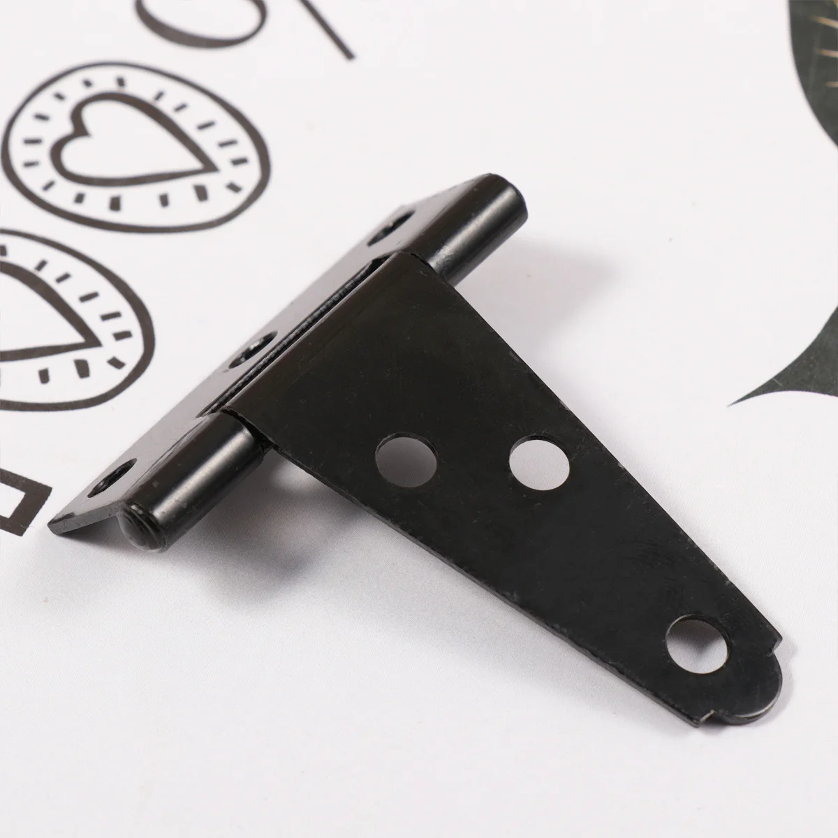 

2PCS 2 Inch T Shape Rustproof Light Duty Hinges for Door Gate Cabinet Furniture Black Iron Strap Hinge Mini