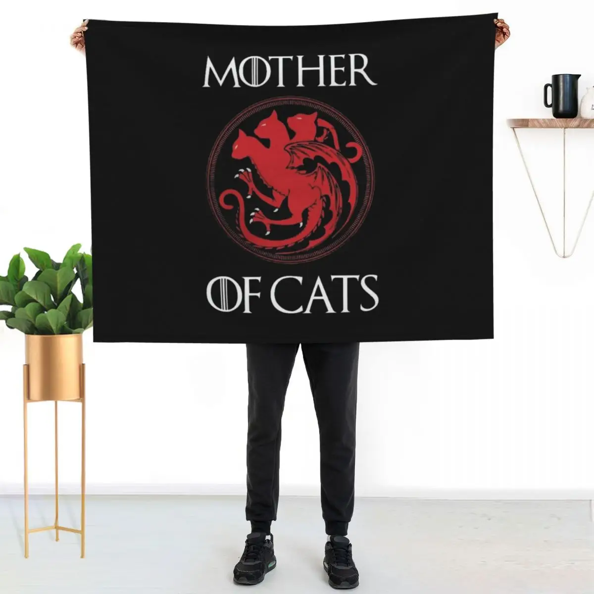 Mother of Cats Throw Blanket Warm Comfortable Blanket Gift for Parents Friends
