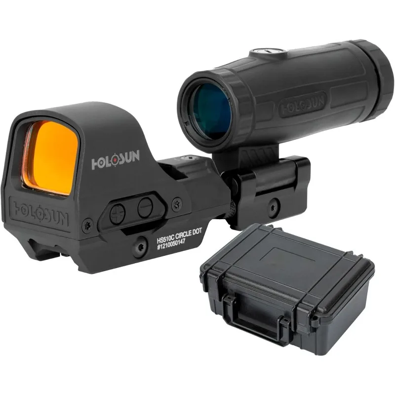 HOLOSUN HS510C & HM3X Combo Multi-Reticle Circle Dot Open Reflex Sight w/3x Flip-to-Side Magnifier 510C-HM3X