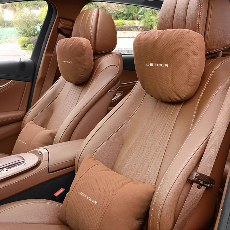 سيارة مسند الرأس الرقبة وسادة الخصر وسادة ل Jetour T2 T1 المسافر X70 DASHING X50 X90 X95 زائد L9 2025 مفتاح غطاء الملحقات