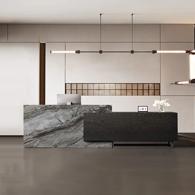 

Storage Black Reception Desks Beauty Hotels Decor Long Weight Reception Desk White Luxury Bancone Per Negozio Office Furniture