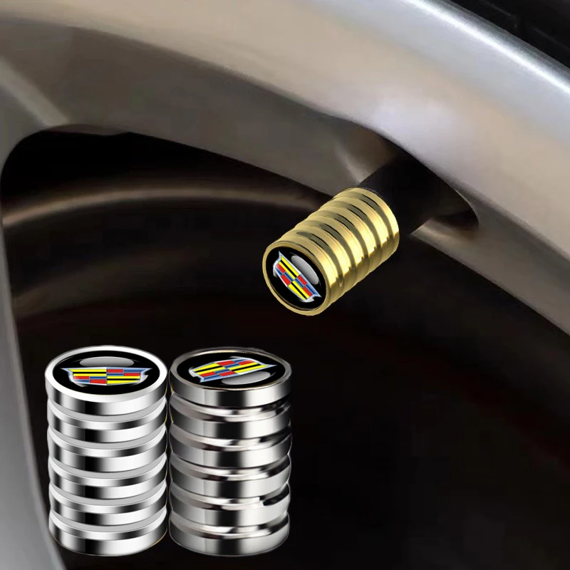 4 Uds. Tapas de vástago de válvula de neumático de coche cubierta para Cadillac Escalade Tiburon Deville Sevilla XT5 XTS CTS BLS SLS DTS decoración de neumáticos de rueda