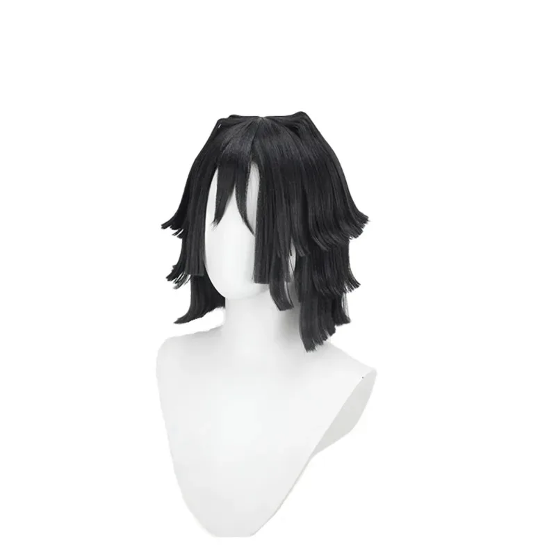 

Demon Slayer Iguro Obanai Snake Pillar Черный многослойный парик для косплея для мужчин и женщин jk; 6