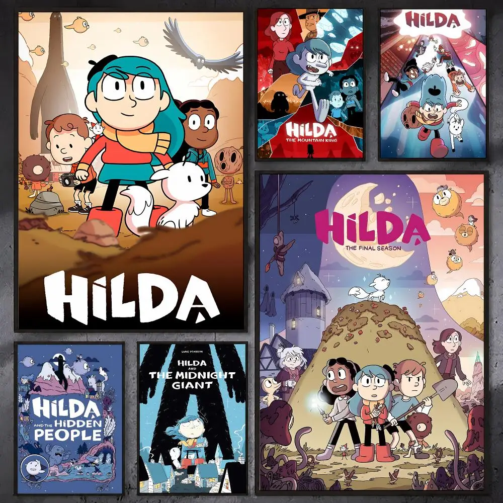 H-Hilda Anime Cartoon Poster Waterproof Sticky Wall Art Print For Bedroom Living Room Hallway Bar Home Decor