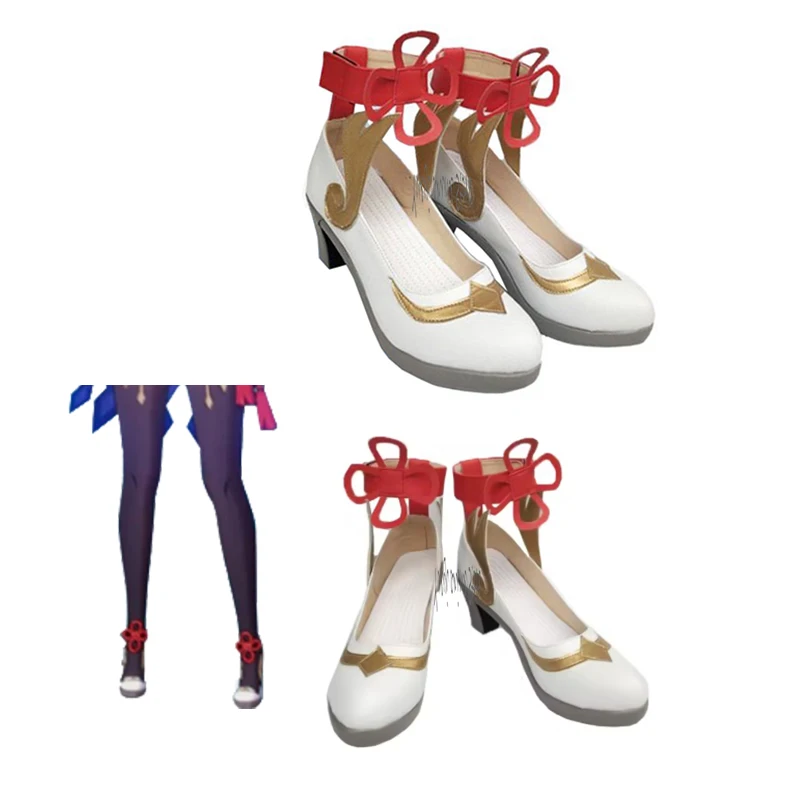 New Game Ganyu Cosplay Shoes Bots High-heeled Shoes Halloween Custom