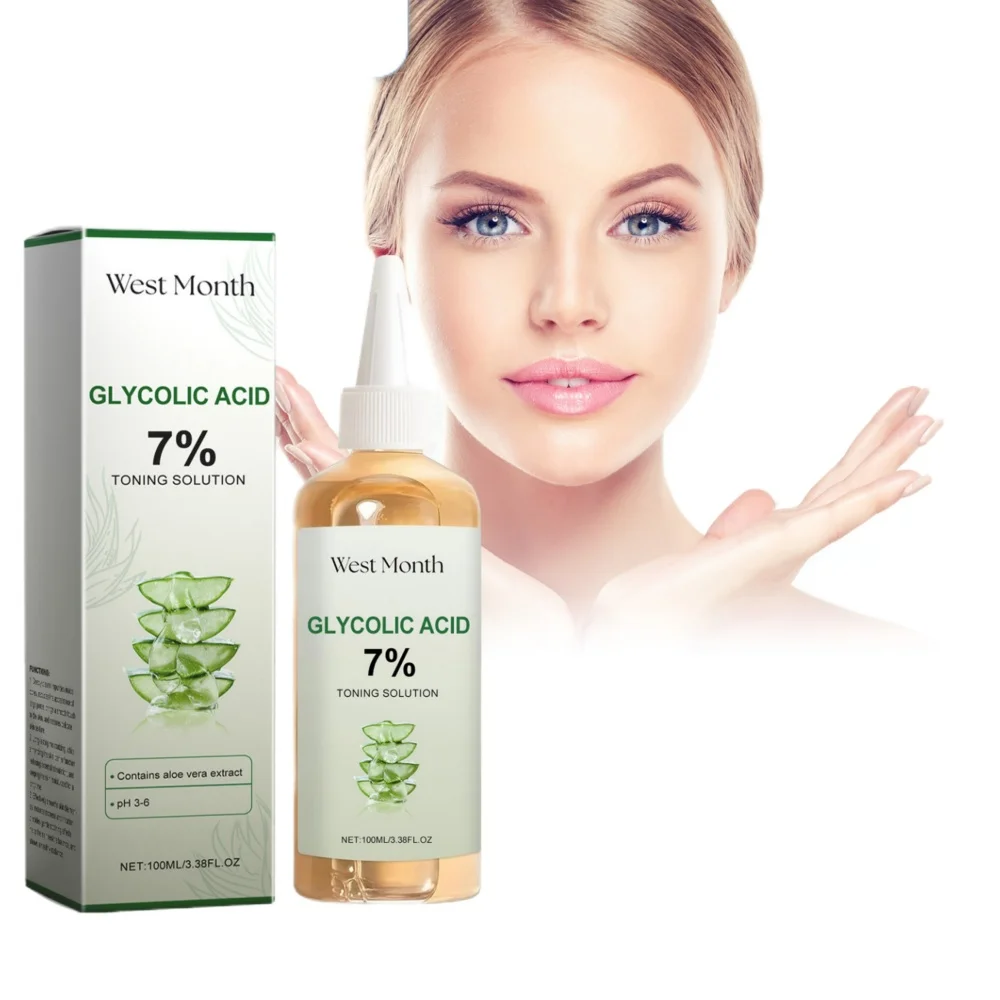 

Glycolic acid toner desalinates wrinkles and acne, shrinks pores, brightens, nourishes and repairs facial essence
