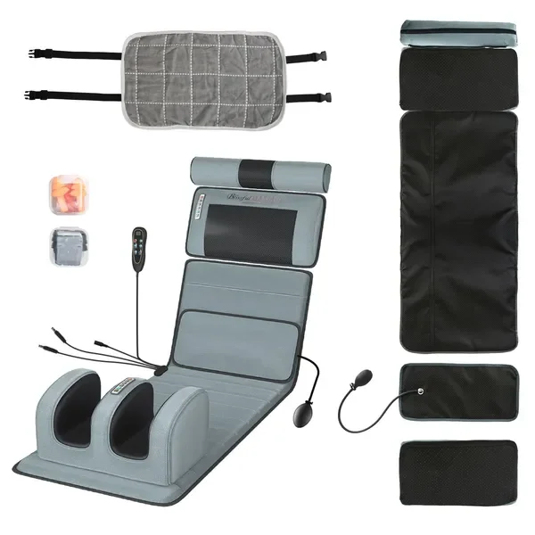 

Electric Massage Mat with Heating, Vibration & Neck/Foot Cushion, Smart Timer
