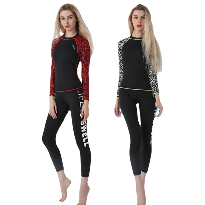 HISEA Lycra Wetsuit Women Long Sleeve Surfing Suit Swimwear Tops Rashguard Swim Shirts Wet Suit for Swimming Women Surf Suit