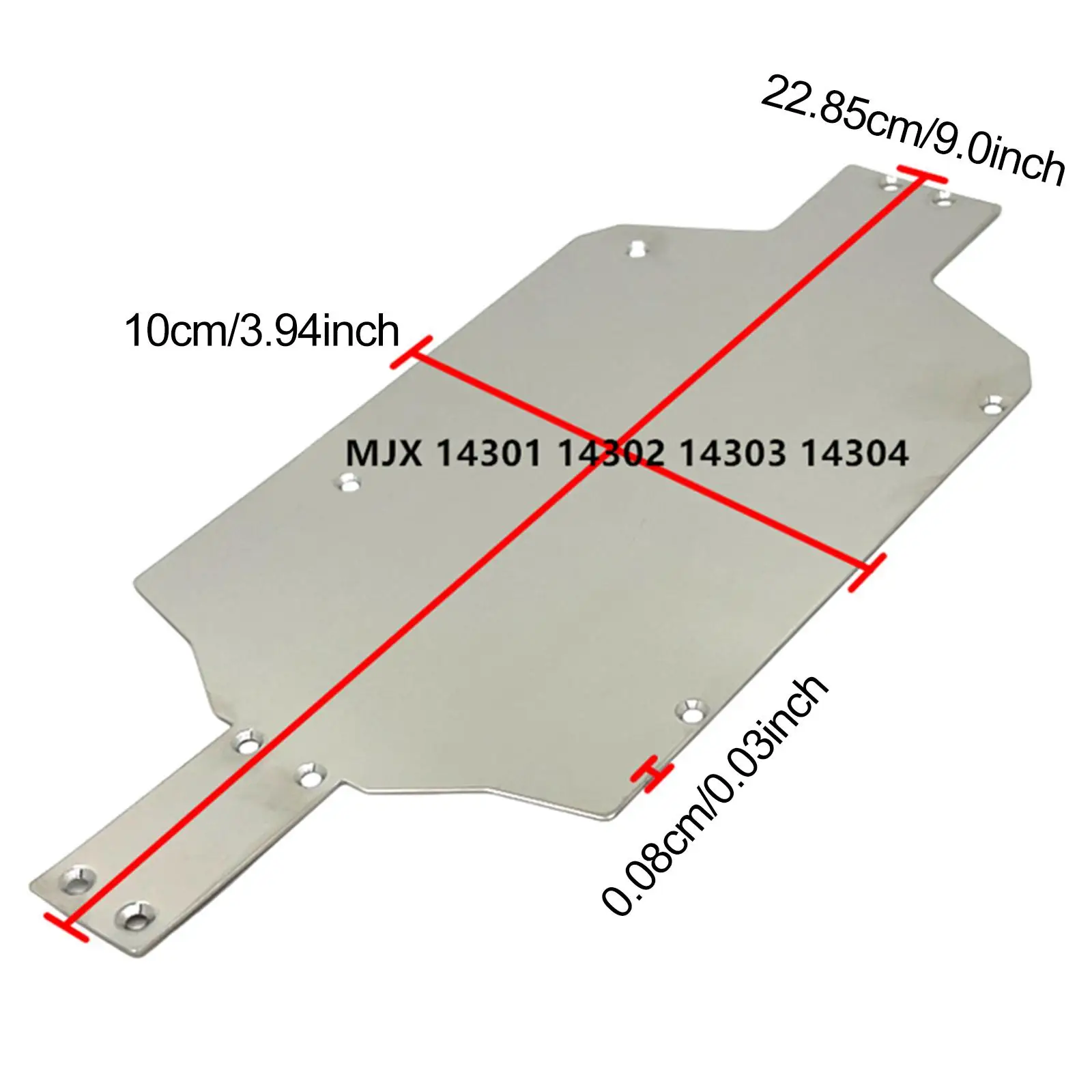 Acessórios para carro rc, placa de chassi de aço inoxidável para veículo em escala 1/14, peças de atualização diy, substituição