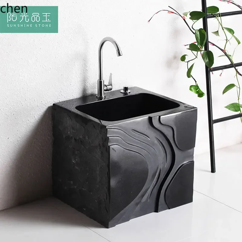 Household Mop Pool Outdoor Courtyard Stone Balcony Bathroom Stone Mop Pool Floor-standing SinkN20