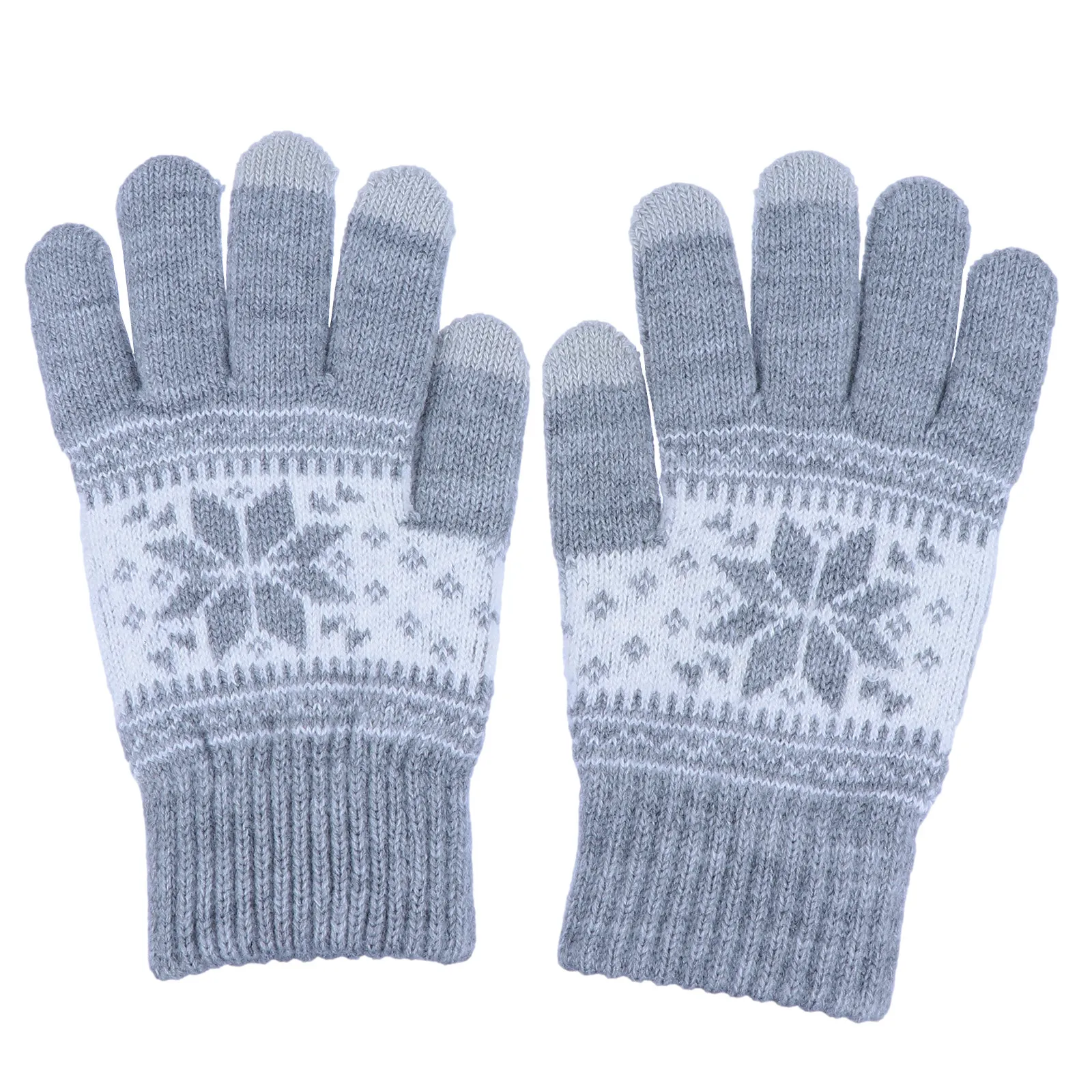 

1Pair Winter Touch Screen Gloves Warm Wool Knitted Full-Finger Windproof Outdoor Gloves for Commuting Running Hiking Cycling