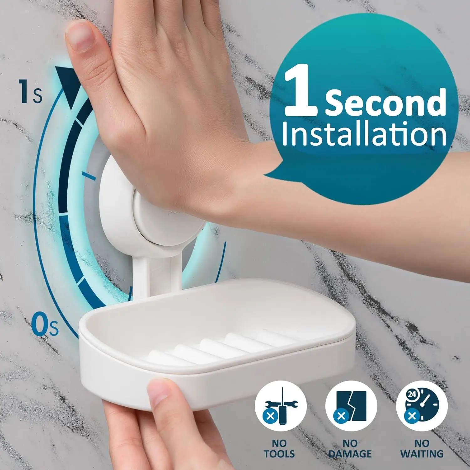 TAILI Suction Cup Soap Holder Without Drilling Bathroom Soap Dish With Drain Water Wall Soap Dish Organizer Bathroom Accessories