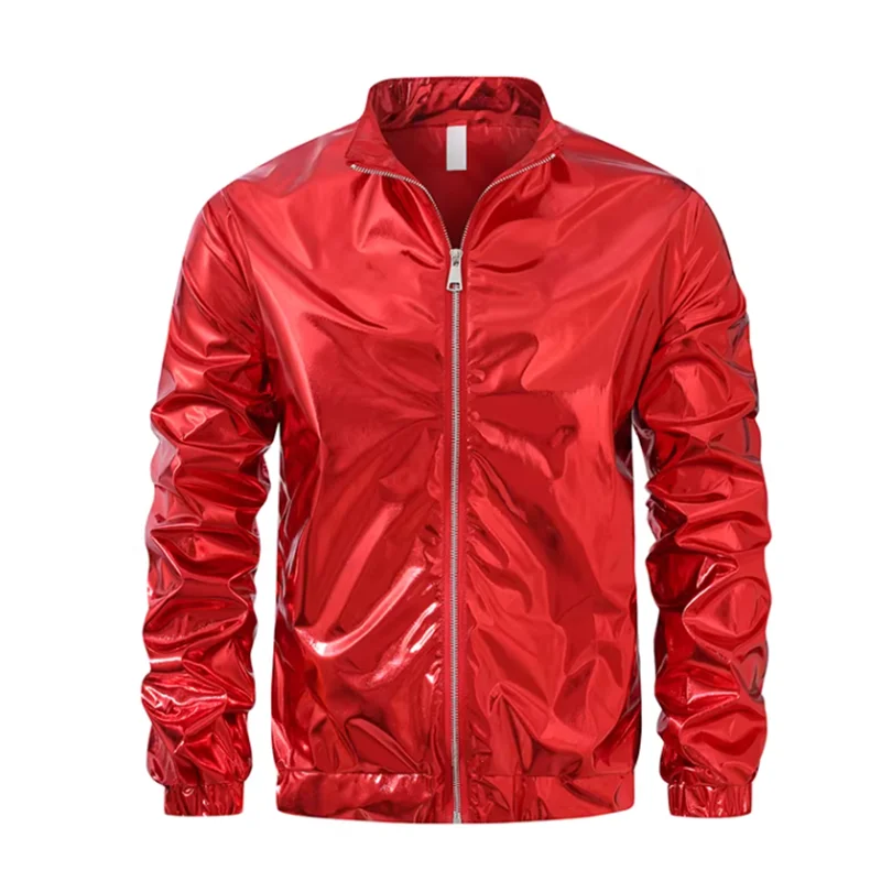 New Men's Stage Performance Luxury Jacket in Gold / Silver / Red / Purple , Fashion Mens Bar KTV  Loose Thin Coats - view 5