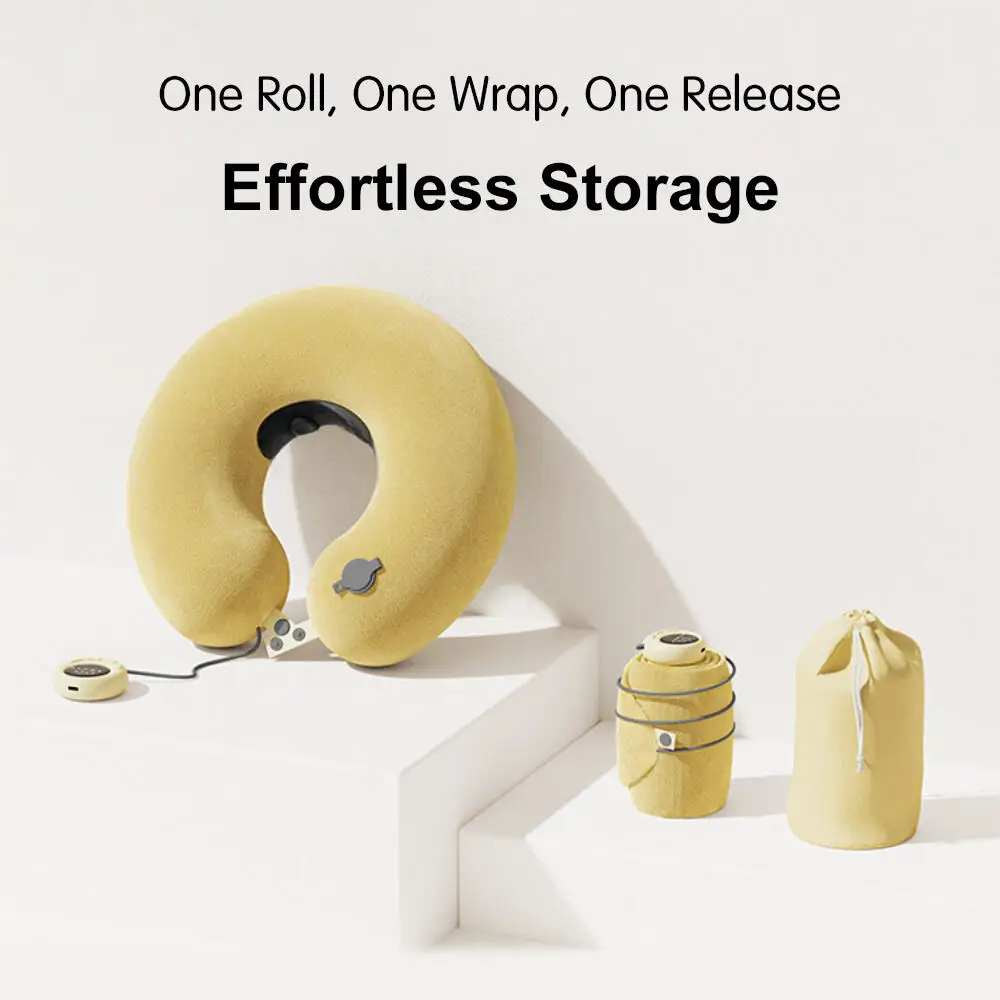 

Customizable Portable Inflatable U-Shaped Neck Pillow Massage Pillows Travel Camping Lunch Break Office Nap Neck Support 6