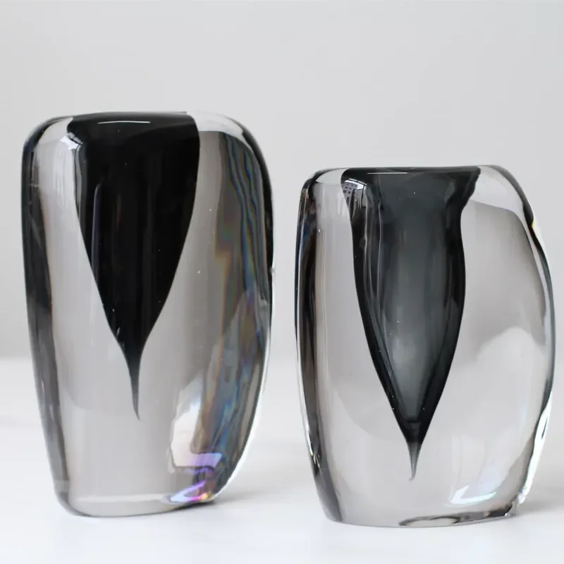 Modern Luxury Thickened Glass Vase Creative Minimalist Home Decor for Living Room Dining Table TV Cabinet Ornament Gift