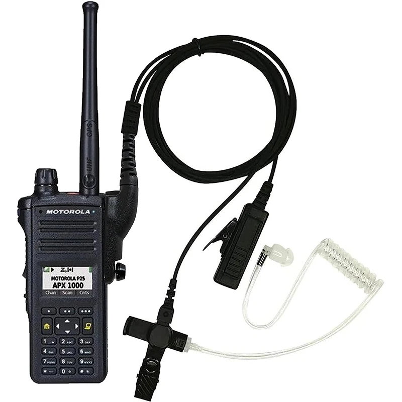 RISENKE Earpiece for Motorola XPR7550E,XPR6550,XPR75502,PR6350,APX4000,APX6000,APX7000 Walkie Talkie,2 Wire Headset with PTT Mic