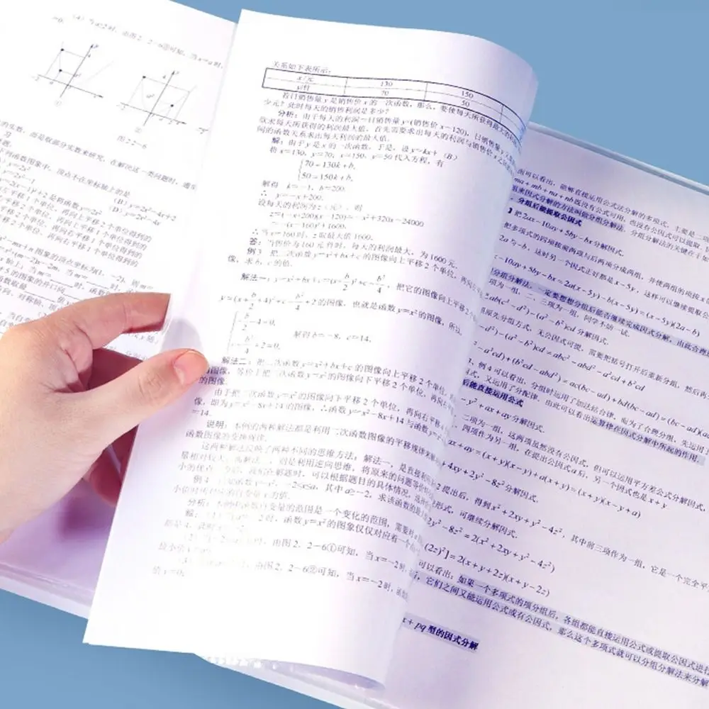 Transparent Bag File Folder Portable 30/60 Pages A4 Document Bag Large Capacity Cartoon Archives Bag