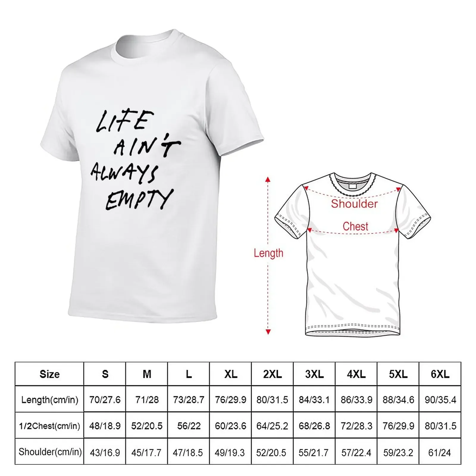 Life Ain't Always Empty - Fontaines D.C. Lyric (Black on White) T-Shirt Short sleeve tee summer tops tops Men's clothing