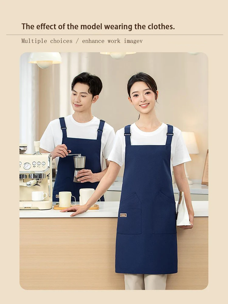 Professional Waterproof Server Apron Full Coverage Sleeveless Vest for Hot Pot Dining Coffee & Milk Tea Shop and Retail Use