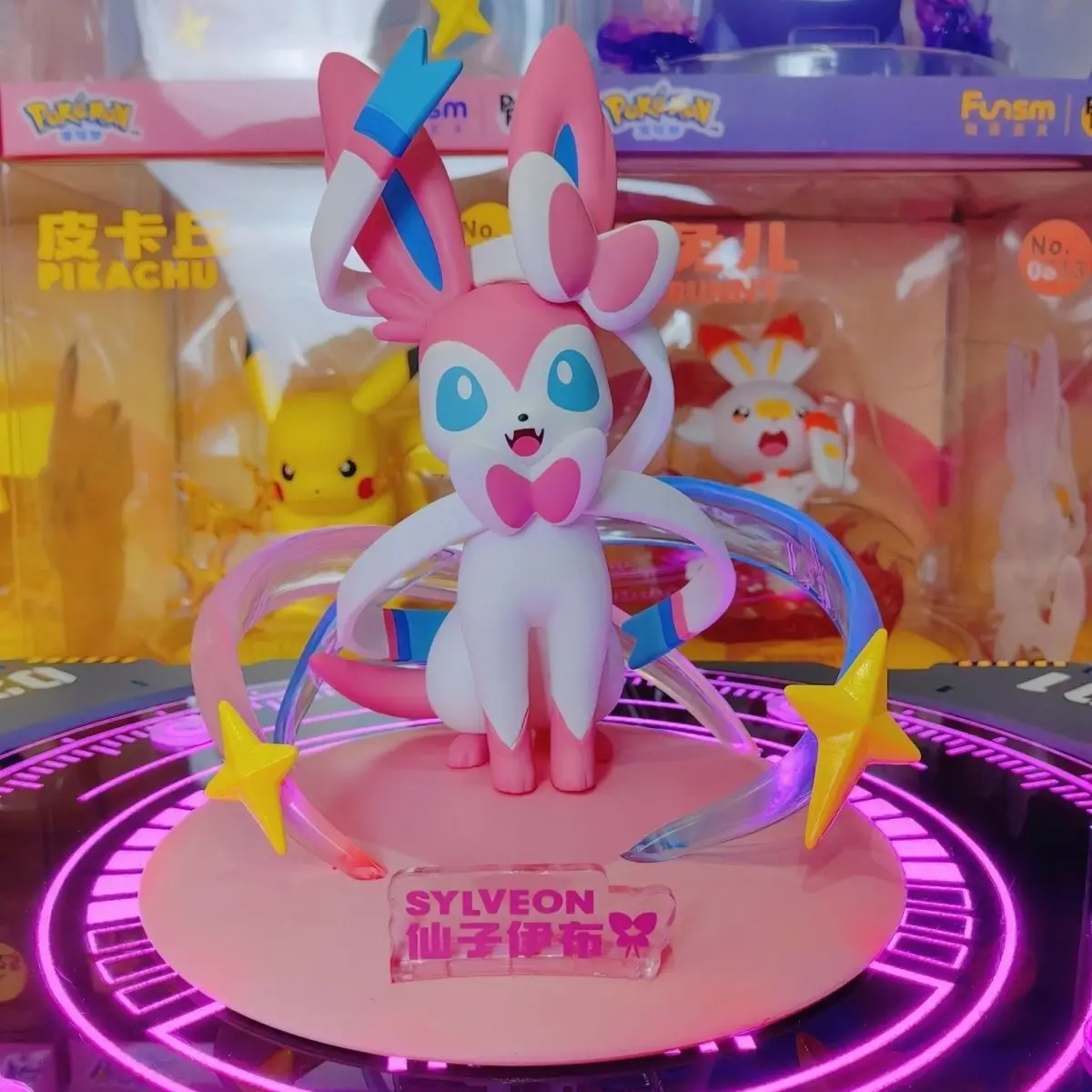 Genuino Pokémon Playism Geng Ghost Pikachu Hada Eevee figura pequeña adornos de Pokémon