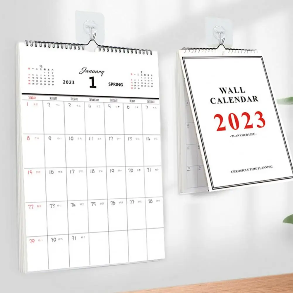Calendario de pared sencillo para el hogar, planificador de notas para colgar en la pared, 2023