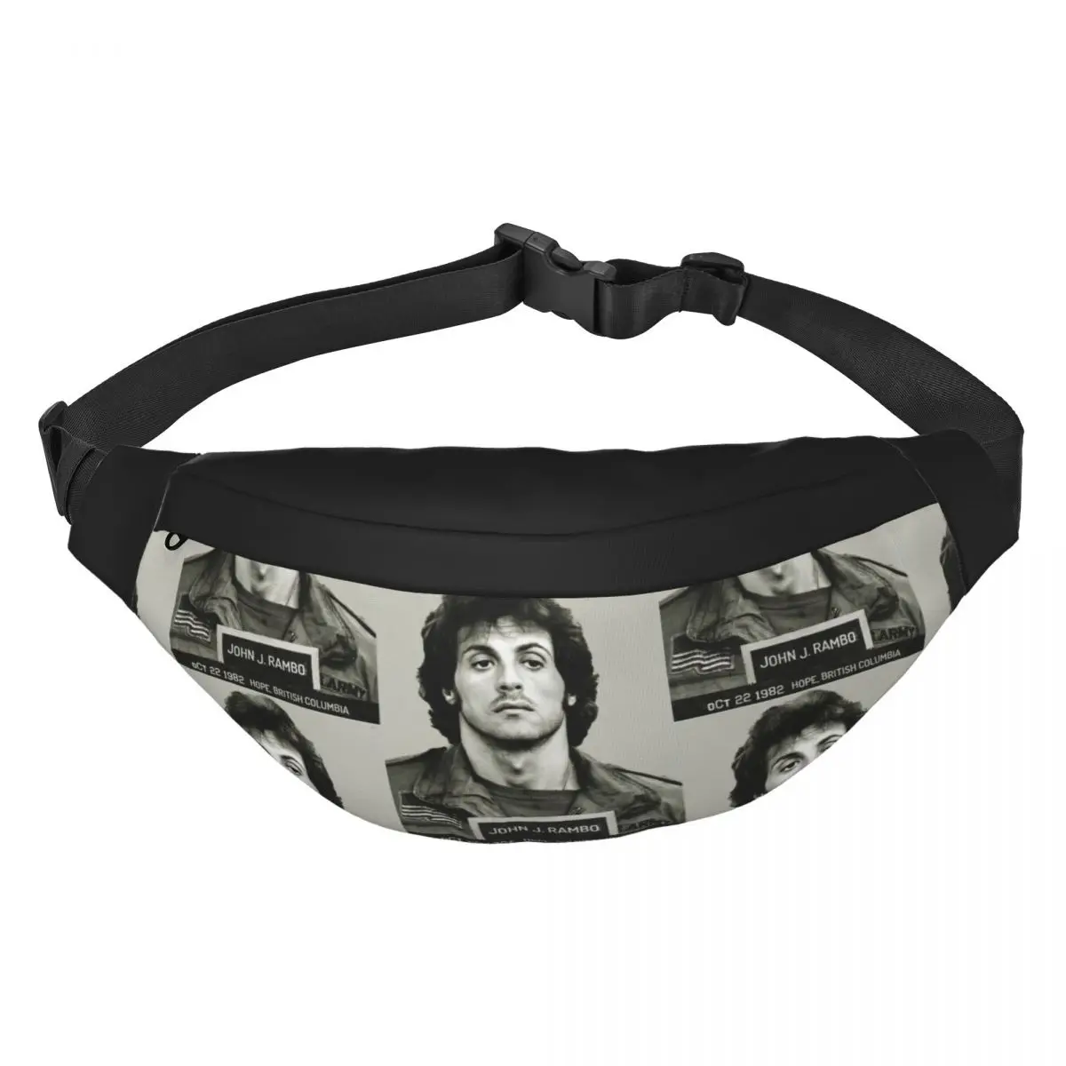 First Blood John J Mug Shot 10-22-1982 Unisex Waist Bag Multifunction Sling Crossbody Bags Chest Bags