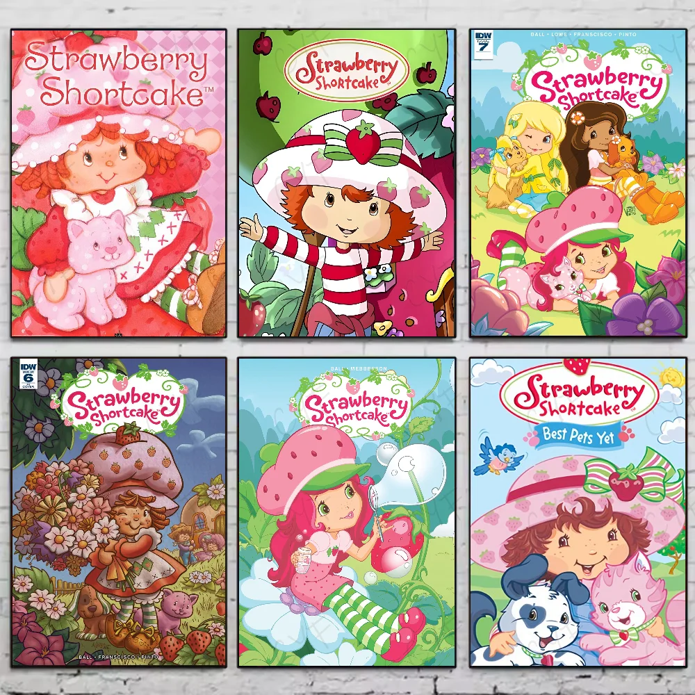 

Cartoon Girl Strawberry Shortcake Poster HD art sticky wall waterproof home living room bedroom bar aesthetic decoration