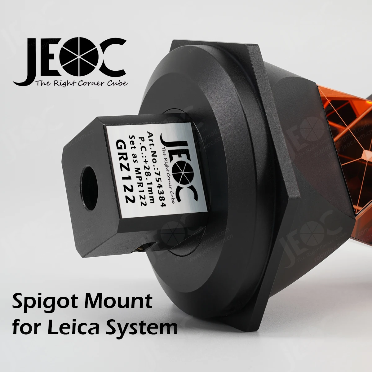 JEOC GRZ122, Light Weight Accurate 360 Degree Reflective Prism with Metal Holder, for Leica ATR Total-Station Topography Survey