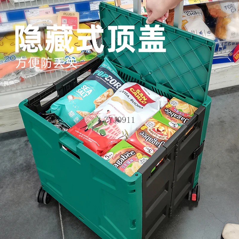 Household folding storage trolley case climbing shopping express trolley pulling goods trailer