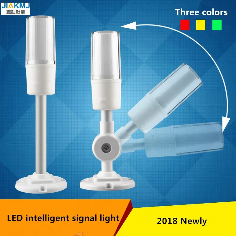 Lámpara indicadora de señal Led de tres colores, luz de advertencia inteligente de 3 colores en 1, 24V, para máquina CNC, alarma plegable/varilla opcional