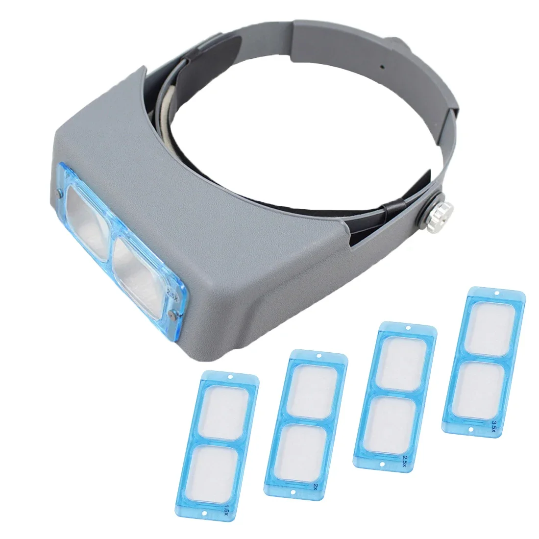 Cabeça Vestindo Lupa Lupa Óculos de Ampliação Lente Dupla Cabeça-montado Headband Leitura Magnifier