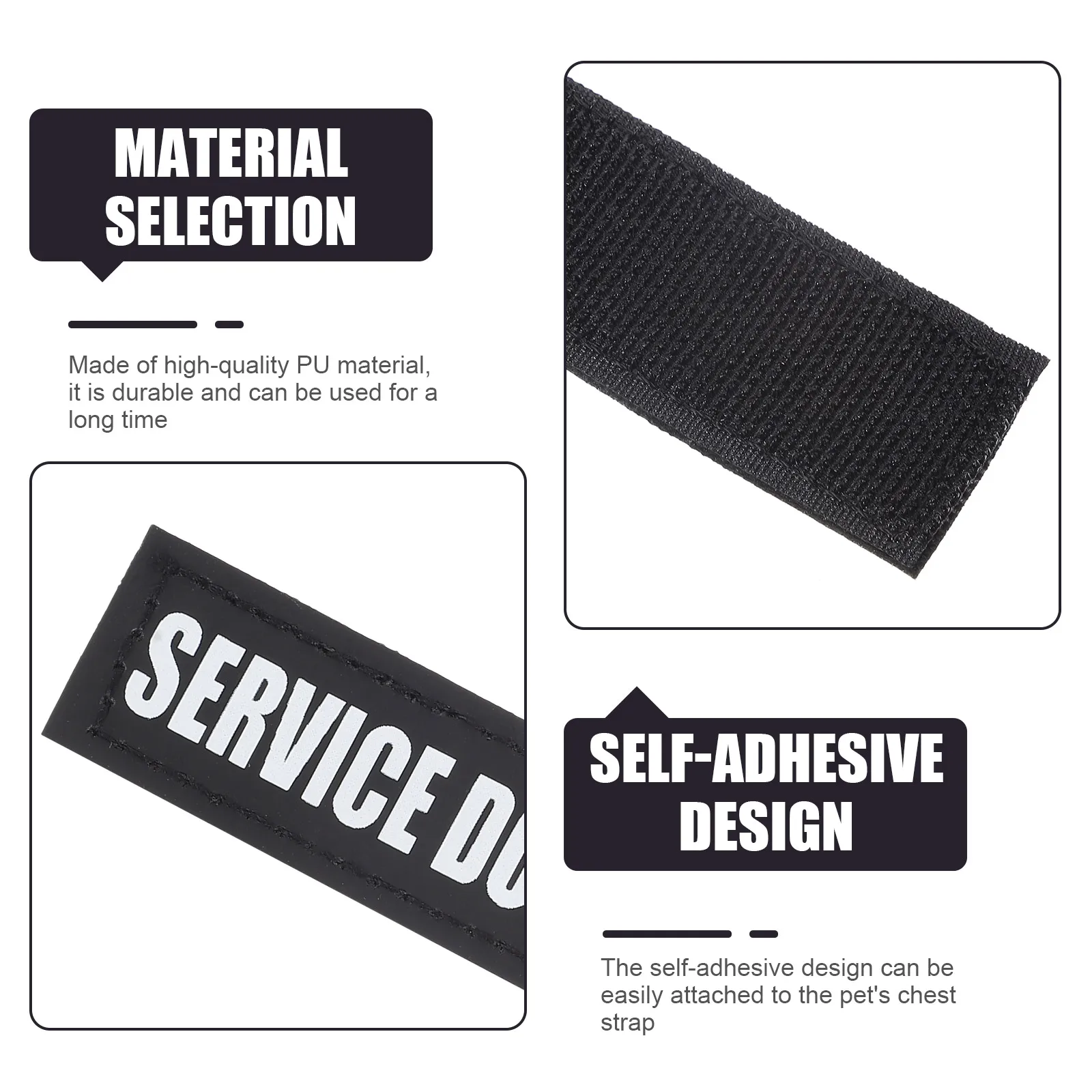 

2 Pairs Reflective Pet Harness Stickers High Quality Dog Vest Labels Safety Accessories Lightweight Comfortable