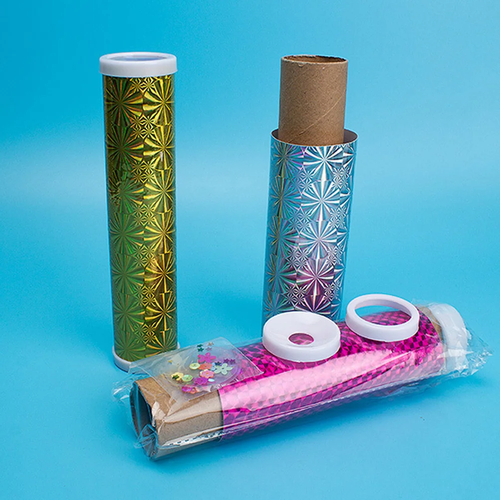 ชุดทำคาไลโดสโคป DIY วัสดุงานฝีมือสำหรับเด็ก วิทยาศาสตร์ STEM ของเล่นคลายเครียด สีสุ่ม