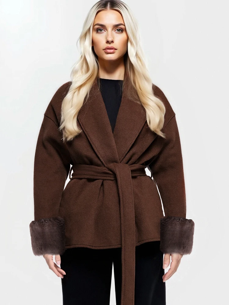 

Осень-зима, новое женское пальто, топ, уличная мода, пальто с поясом и длинными рукавами, однотонное сексуальное пальто с v-образным вырезом, повседневная тонкая универсальная одежда