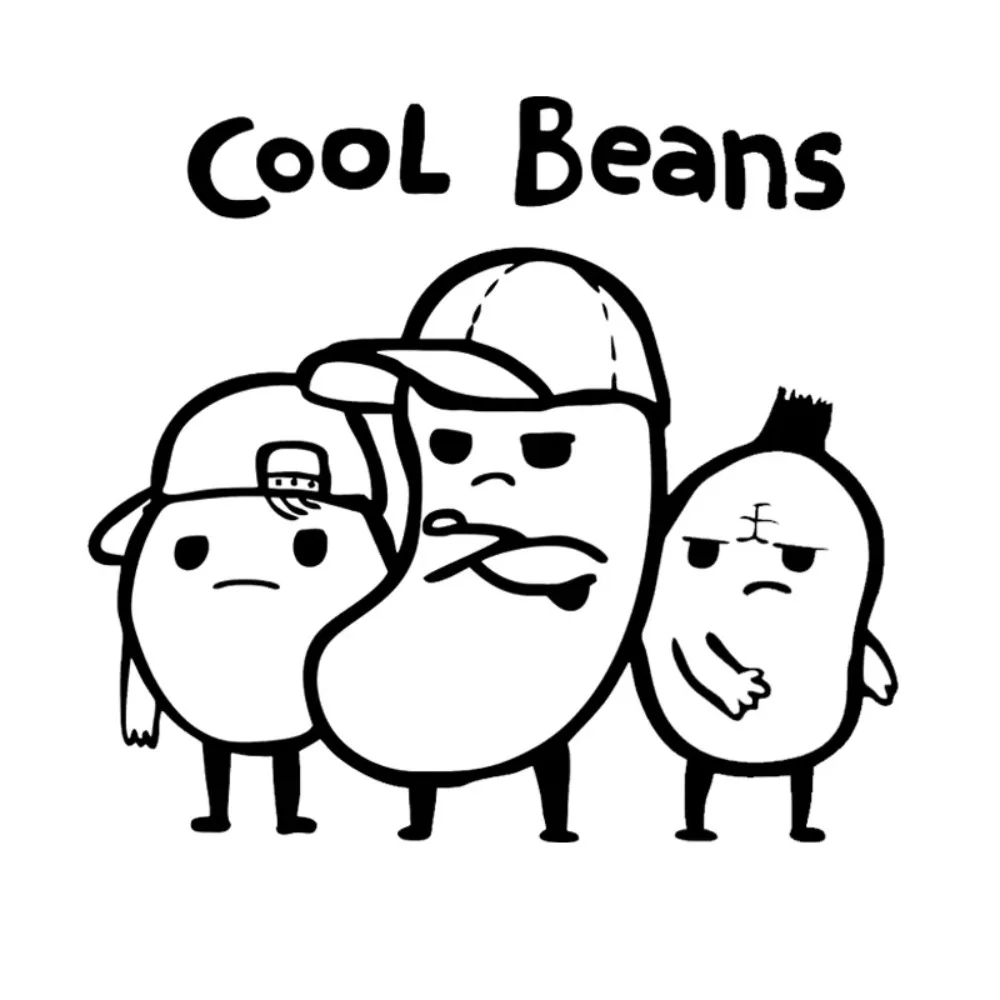 

1 шт. наклейка с изображением крутых бобов - самоклеящаяся водонепроницаемая виниловая наклейка для автомобиля и ноутбука