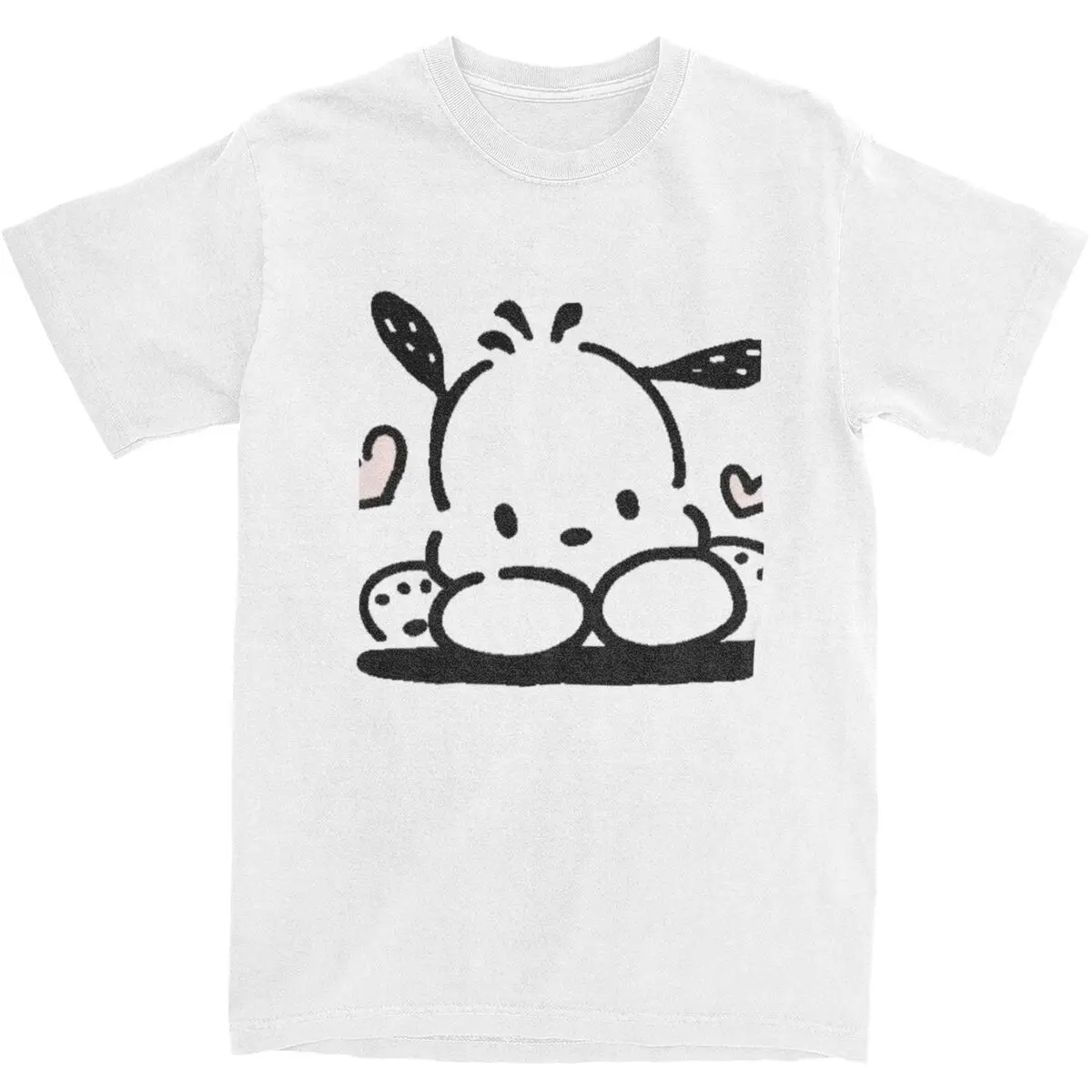 Man T-Shirt Pochacco Being Cute T-Shirts Leisure Summer Tees Y2K Funny Design Cotton Clothes Plus Size 5XL