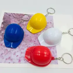 2Pcs Cute Helmet Hard Hat Keychain 2-in-1 Bottle Opener Creative Safety Helmet Keying Jewelry Gift Plastic Key Chain Pendant
