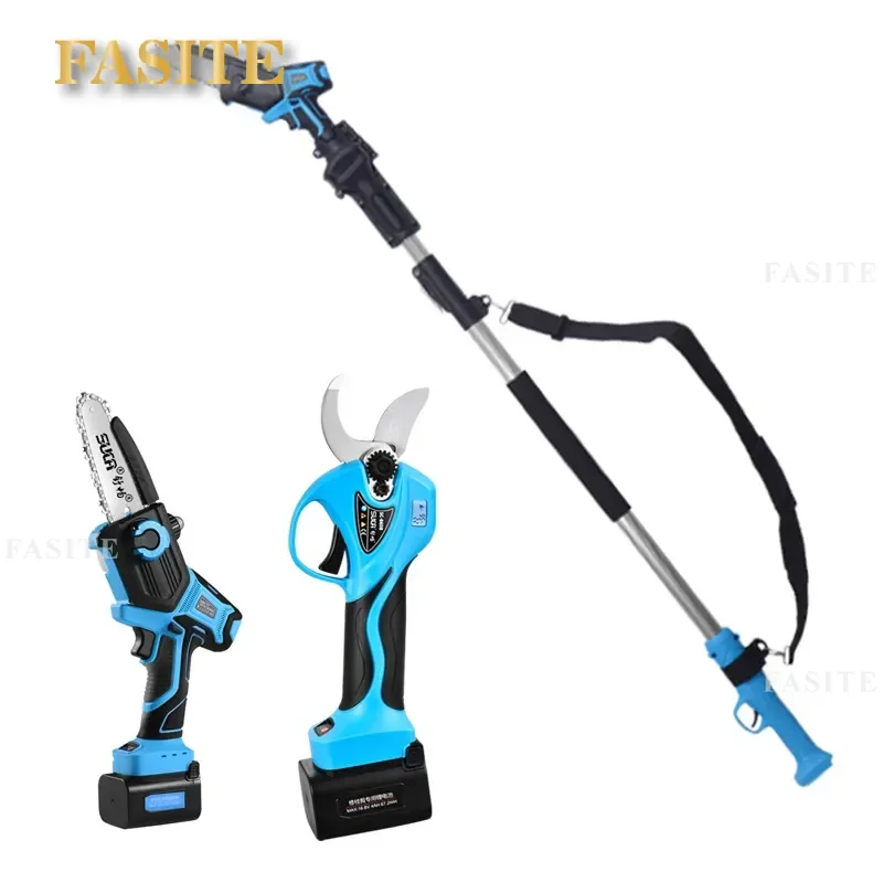 For High Branch Electric Pruning Shears Lithium Battery Cordless Garden Fruit Tree Trimming Scissors Powerful Cutter Tool
