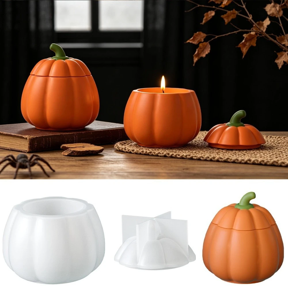 

Pumpkin Storage Jar Silicone Mold DIY Aromatherapy Plaster Candle Cup Ornament Epoxy Resin Molds for Handmade Lovers