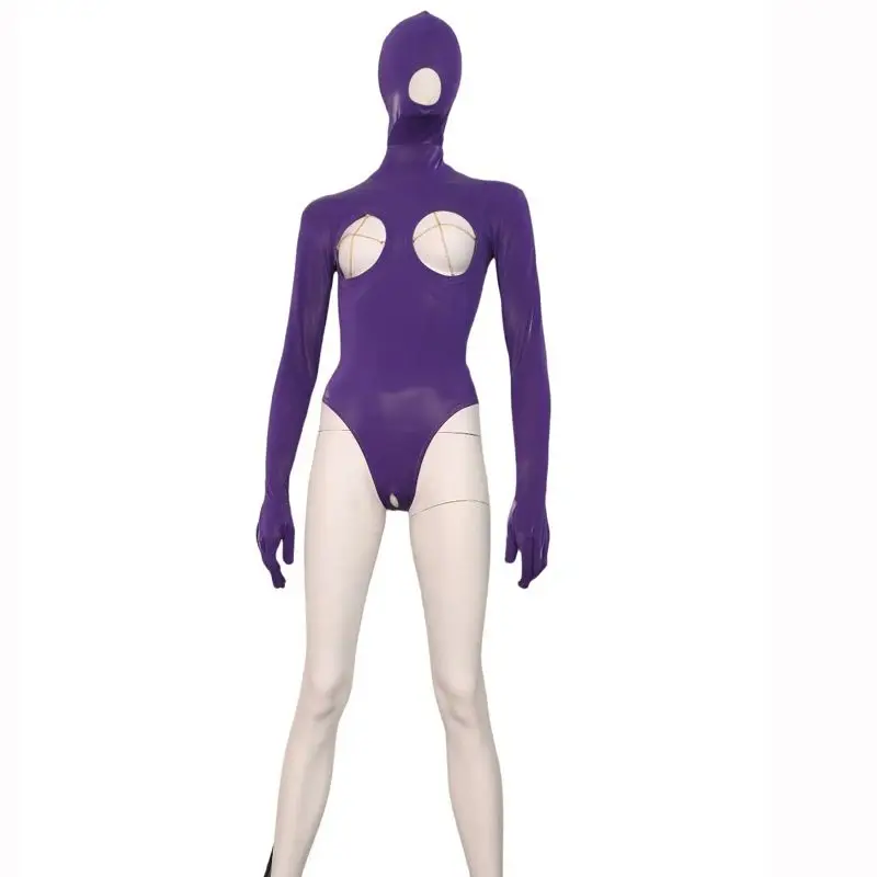 

Hollow Out Bust Tights High-Elastic Milk Silk Bodysuit Half Wrapped Straitjacket One-Piece Shapewear Close-Fit Straightjacket
