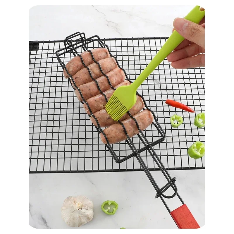 Stainless Steel Grill Grille Non-stick Camping Grill, Outdoor Barbecue with Mesh Grill Rack, Barbecue Tool for Camping, Picnic