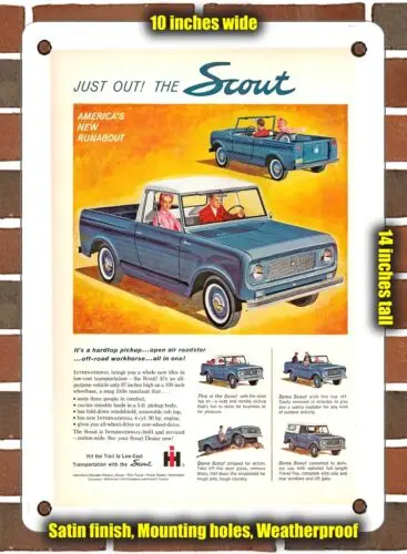 METAL SIGN - 1961 International Scout Americas New Runabout - 10x14 Inches