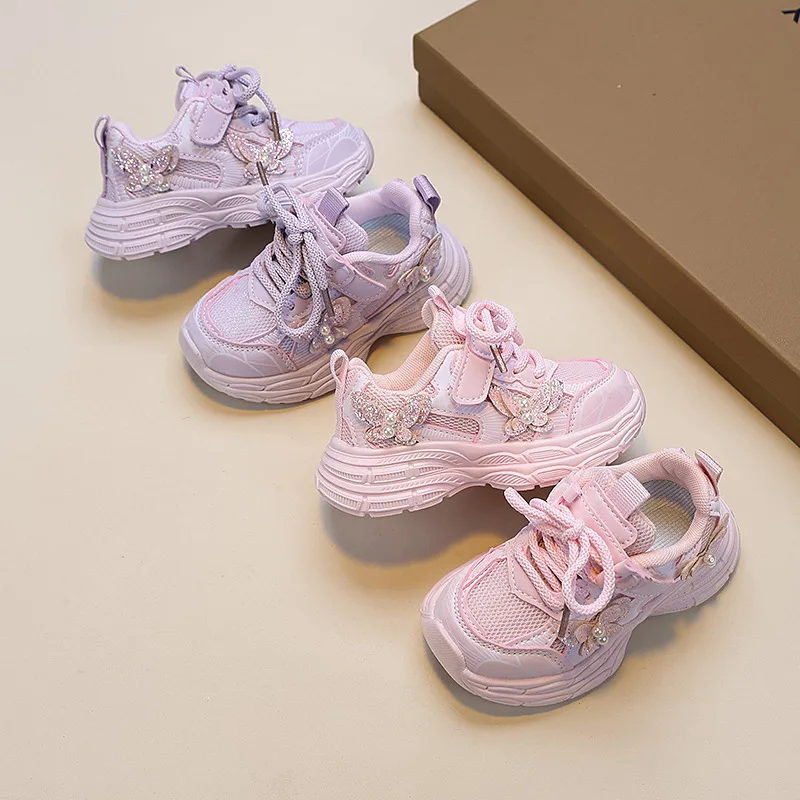 

Fashion Girls Shoes 2025 Autumn New Kids Sneakers Simple Versatile Girls' Casual Shoe Anti Slip Child Mesh Shoes Tenis De Niño