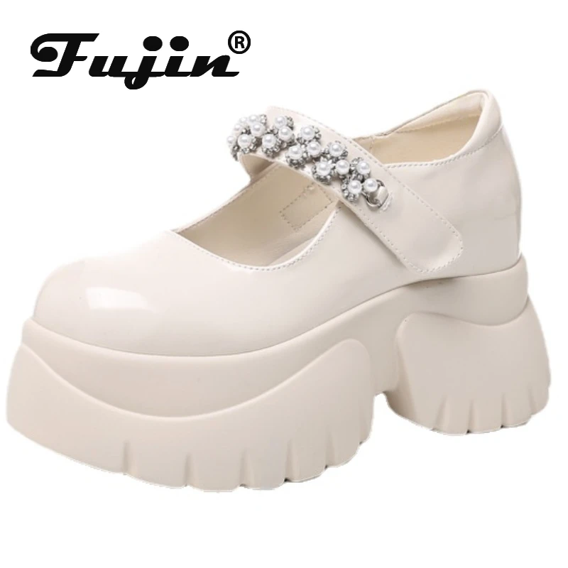 

Женские туфли на танкетке, из микрофибры, на высоком каблуке 9 см